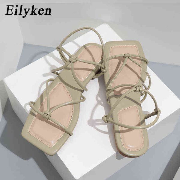 

sandals eilyken new bohemian women's flat summer beach shoes fashion brown gladiator female size 37-42 220317, Black