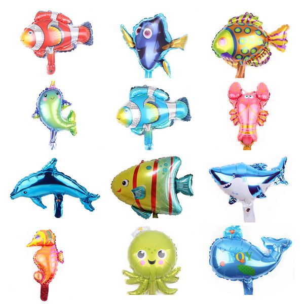 Balões Bonitos de Balões de Folha Balões do Mar Animais do Mar Fish Inflável Golfinho Balão De Natal Decoração Decoração Crianças Brinquedos Octopus Lagosta Dolly Balloon