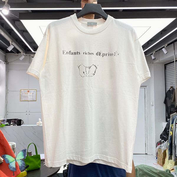 

erd chest handcuffs letter print oversize men's t-shirt 220707, White;black