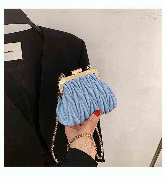 

2022 summer new mini chain shoulder bag cross-border special for mini messenger bag fold decoration bag g220429