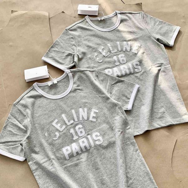 

2022c factory direct sale trendy brand men's t-shirts women's c embroidery letter 16 short sleeve t-shirt 22ss fashion, White