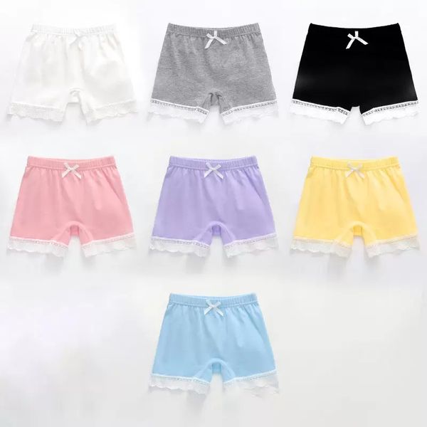 7 Farben INS Kinder Mädchen Baumwolle Shorts Sommer Dünne Spitze Leggings Doppelter Schritt Antibakterielle Sicherheitshose Baby Kurze Strumpfhosen