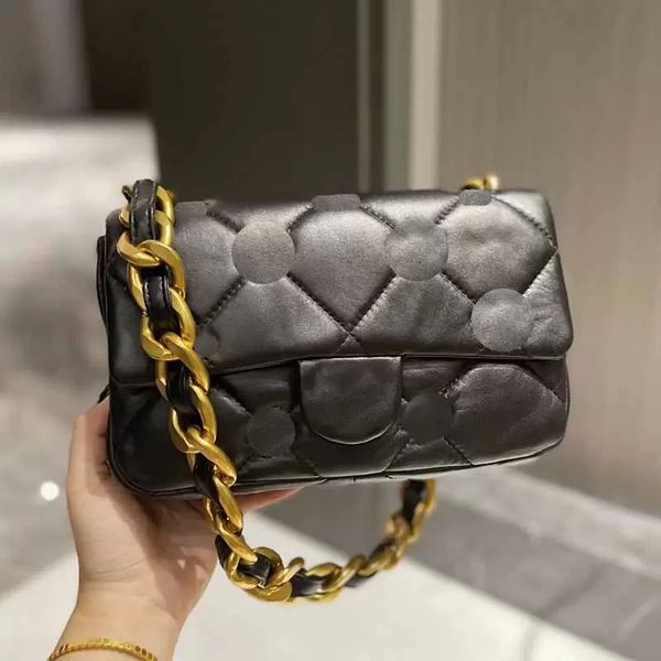 

21 black flap women designer bag embroidery genuine leather shoulder bags gold-tone metal oversized chain hardware french handle handbag des