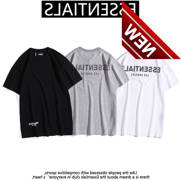 

essentials los angeles limited reflective short sleeve t-shirt fog high street fashion brand men's and women's loose bottomed shir, White;black