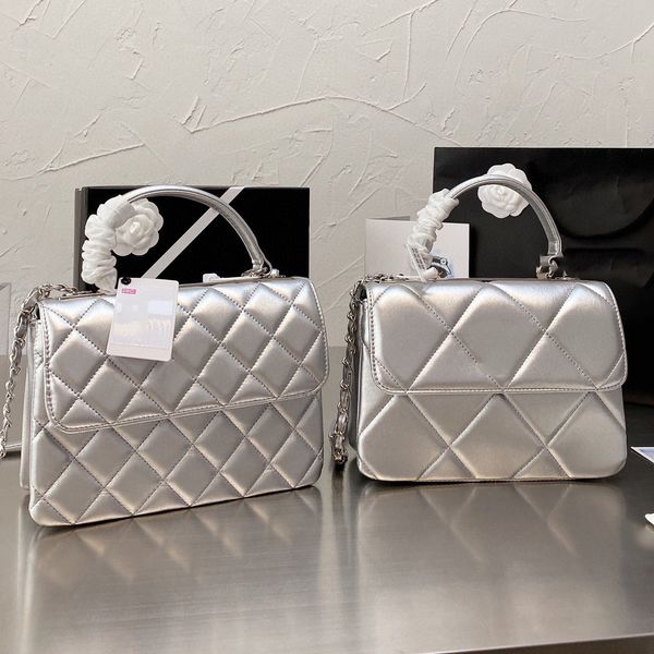 

7a 22p calfskin leather trendy bags handle quilted matelasse handbag chain cross body shoulder classic flap large capacity famous