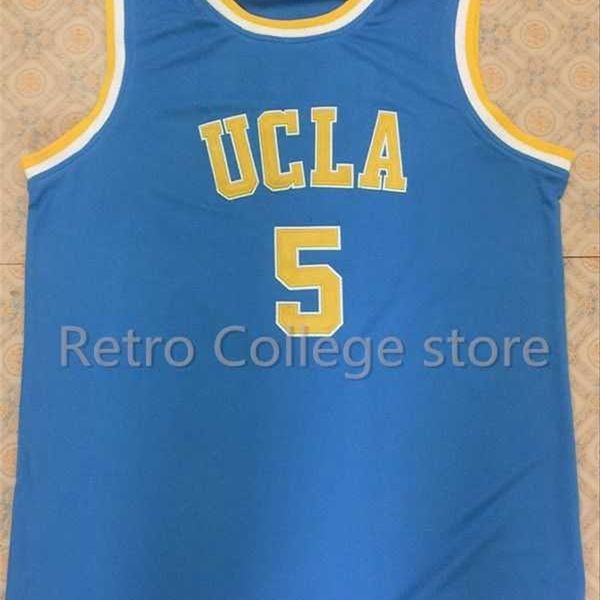 Xflsp # 5 Baron Davis UCLA Bruins College University Retro Throwback Basketball Jersey Personalizza qualsiasi numero di taglia e nome del giocatore