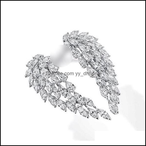Anéis de casamento jóias espumante moda vintage 925 SERLING SIER FL MARQUISE CUTO TOPAZ BRANCO CZ Diamante eternidade Asa