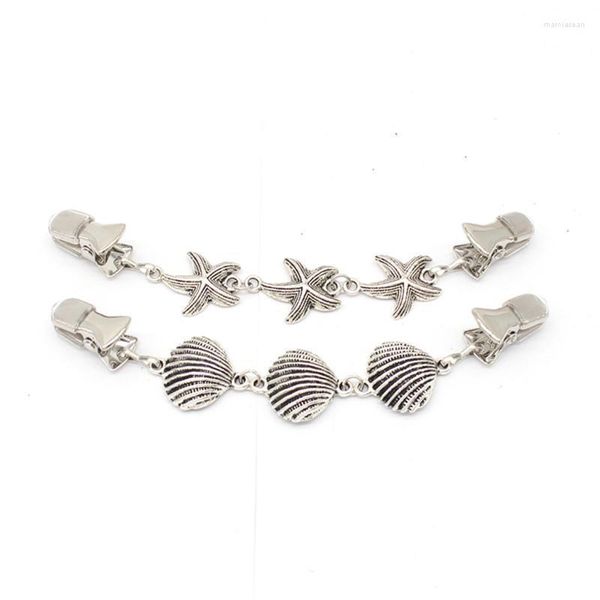 Pinos broches vintage jóias oceânicas peixes/conchas cor prata cor de colar de colarinho de colarinho de colarinho de colarinho de colar