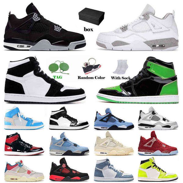 

2022 new 1s 4s jumpman outdoor shoes for mens womens jorda 1 4 black cat 1s cactus jack 4s iv panda mid carbon fiber