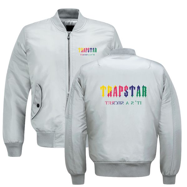 

designer trapstar logo mens flying jacket wintter warm slim fit fly pilot jacket men print sweatshirt hip hop harajuku 5 colors, Black;brown