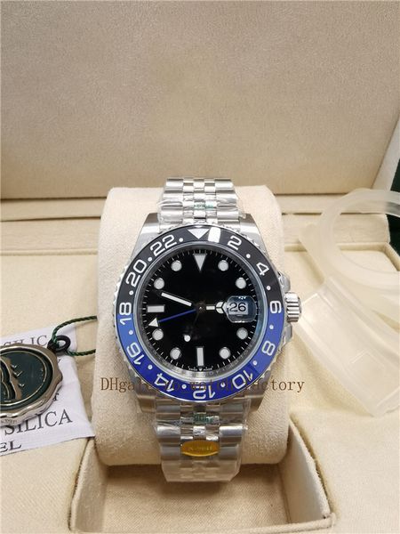 

n factory luxury watch super 904l steel m126710blnr mens automatic eta .3285 mens black alloy bezel luminous calendar sapphire sports watche, Slivery;brown
