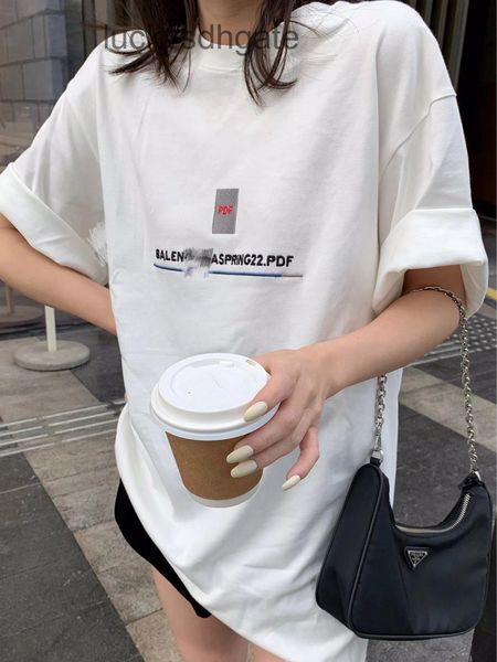 

2022 brand classic blac t shirt and polo shirts paris * home 2022 new embroidered large t-shirt is simple not for men women, White