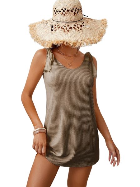 

tie shoulder backless cover up c5ou#, White;black