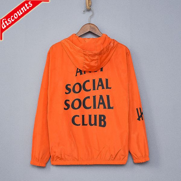 

men's brand fashion trend sweater wholesale orange letters printed loose hooded sunscreen clothes summer sports windbreaker class, Black