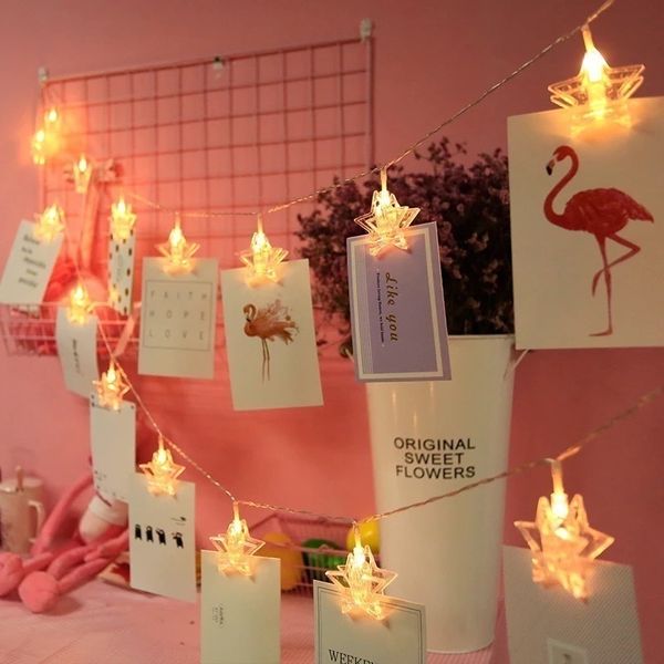 luci di natale led Stars LED Ghirlande Card Po Clip String Lights Battery Operated Light Strings Twinkle Decorative II Y201020