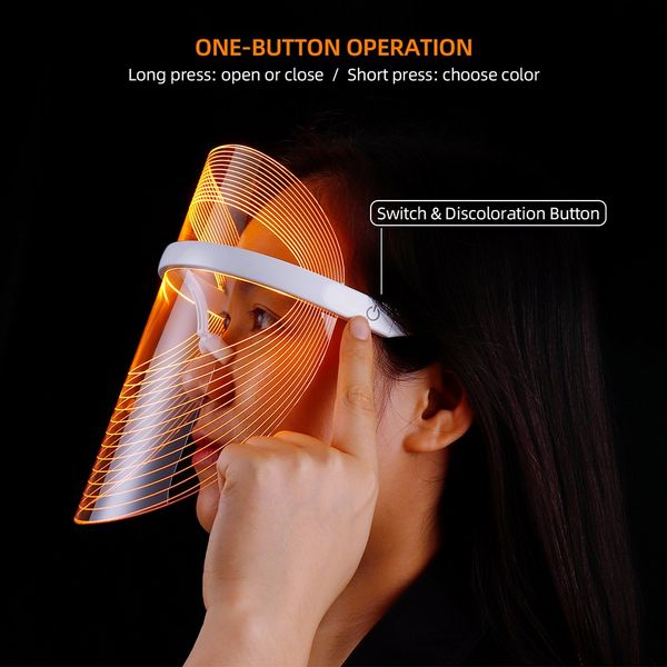

new 3 colors led light therapy face mask pn instrument anti-aging anti acne wrinkle removal skin whiten beatuy spa treatment