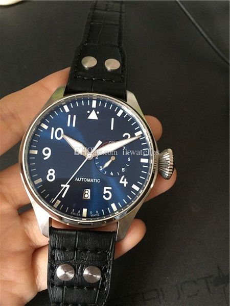 Новая мода мужчина смотреть высококачественные механические часы автоматическое движение часы бизнес наручные часы синее лицо 46 мм