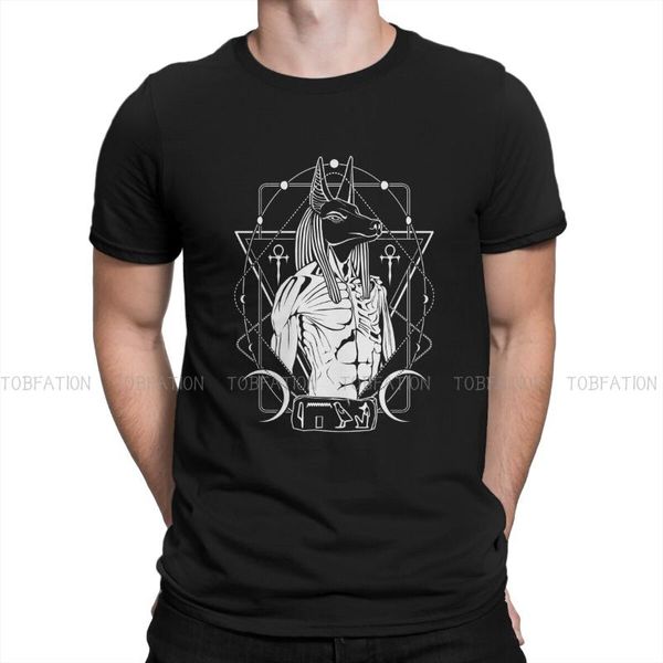 Männer T-Shirts Anubis Gott des Jenseits und Mumifizierung Klassiker T-Shirt für männliche ägyptische alte ägyptische Kulturkleidung Neuheit T-Shirtmen '