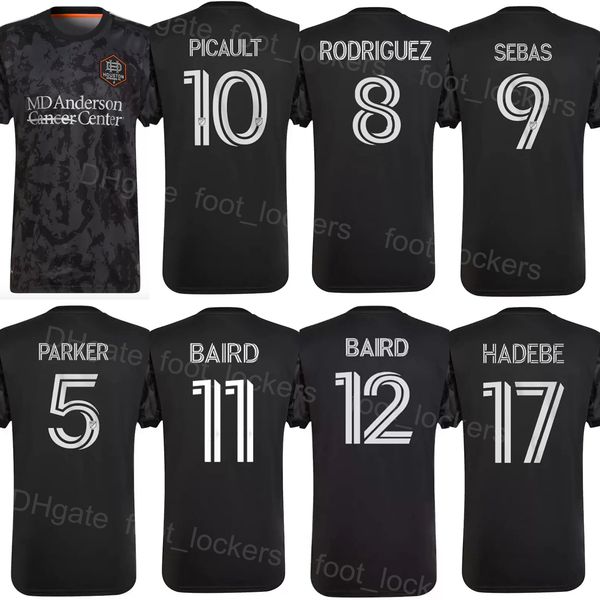 

club houston dynamo fc 18 hadebe soccer jersey 3 lundqvist 20 carrasquilla 12 baird 8 rodriguez 22 vera 23 quintero ferreira 10 picault 19 p, Black;yellow