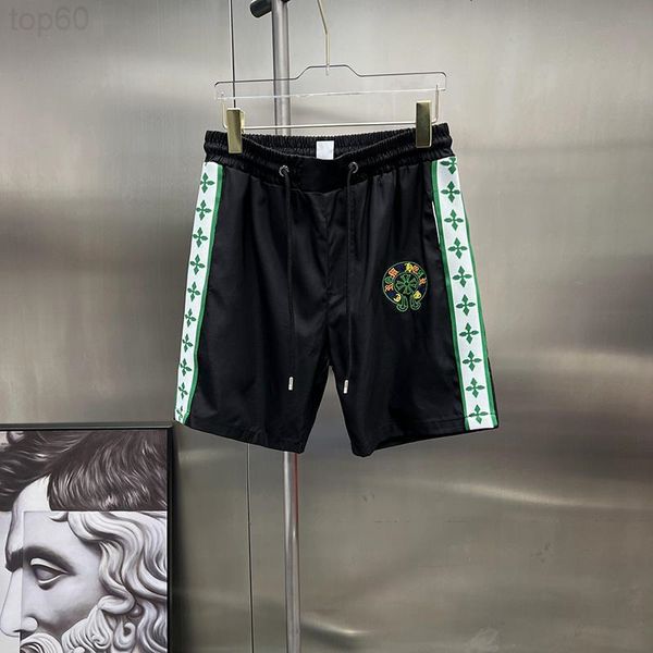 

men's pants designer 2022 summer new horseshoe cross embroidered webbing casual beach pants men's shorts fashion trend q00q, Black