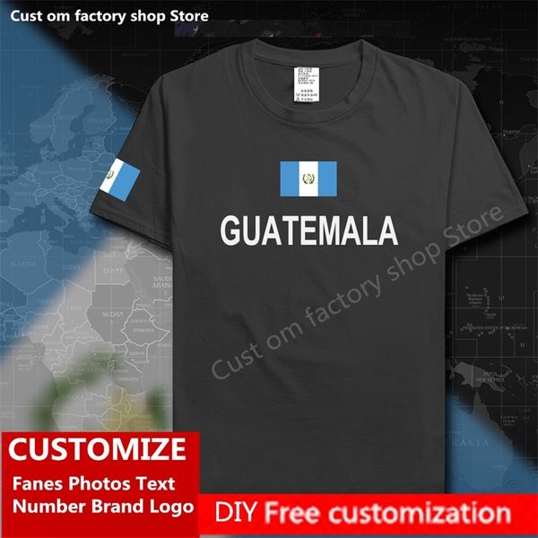 GUATEMALA Country Flag T-Shirt DIY Custom Jersey Fans Name Nummer Marke Baumwolle T-Shirts Männer Frauen Lose Sport T-Shirt 220616