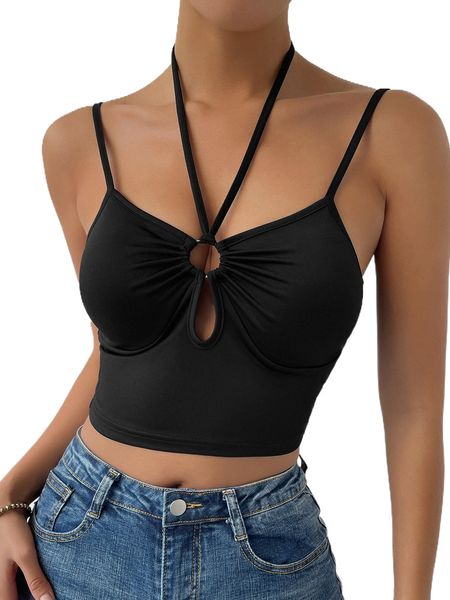 

o-ring r.uched peekaboo front b.ackless c.rop h.alter a3uc#, White