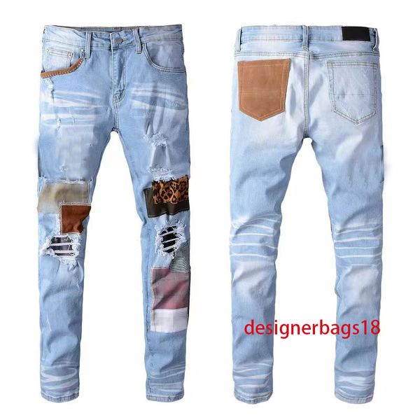 

fashion mens true jeans for men hip hop cool style designer denim pant distressed ripped skinny biker black blue jean slim fit