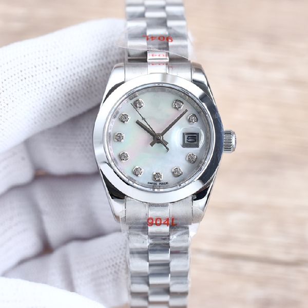 

fashion mechanical elegant ladies watch 28mm stainless steel strap sapphire crystal oyster perpetual designer watch luxury watches montre de, Slivery;brown