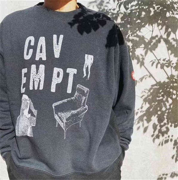 

cav empt ce overdye chair crewneck men women cavempt cav empt hoodie t220726, Black