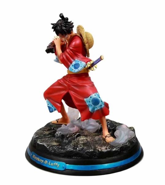 

huiya01 japan anime 28cm one piece country of peace monkey d luffy gear third kimono gk statue pvc action figure model collectible toys q052