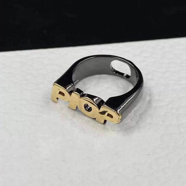 

fashion black rings luxury designer letter band rings bague jewelry for lady women party wedding lovers gift with box, Silver