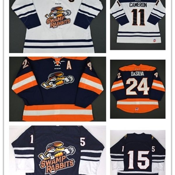 Nik1 atacado Personalizar Echl Greenville Swamp Rabbits Mens Womens Kids 11 Bretton Cameron 24 Justin Dasilva Chep Hockey Jerseys Goalit Corte