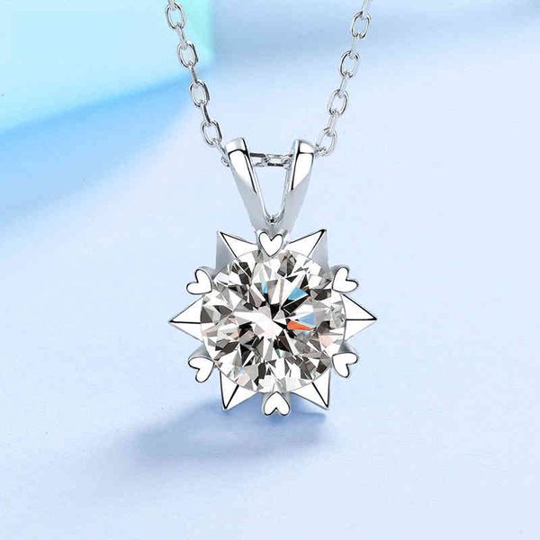 

100% sterling silver hexagram pendant 1-3 ct lab moissanite 6 heart prong diamond necklace for women girls