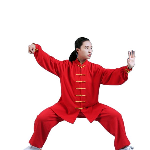 

men's tracksuits cotton silk taiji clothes women spring autumn kungfu uniform men martial arts practice taichi performance coat pants, Gray
