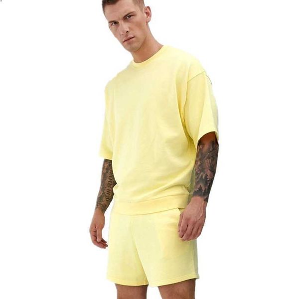 

summer shirt + shorts mens tracksuit men stall collar o-neck short sleeves pullover with casual jogger pants suits homme sportsuit5g6om, Gray