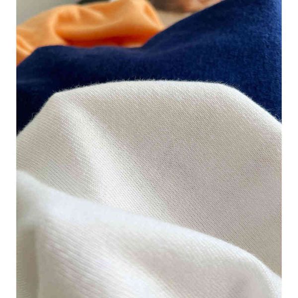 

women's t-shirt soft waxy short sleeved round neck knit early autumn letter embroidery solid color versatile pbyg, White