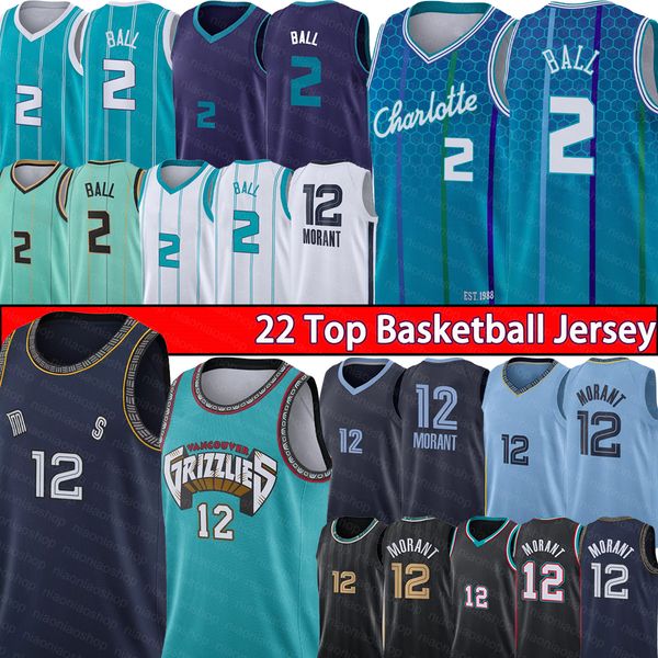 

12 ja morant 2022 city 2 lamelo ball basketball jersey vancouvere 75th t-shirt memphises men grizzlies''jerseys charlottes mens ho, Black;red