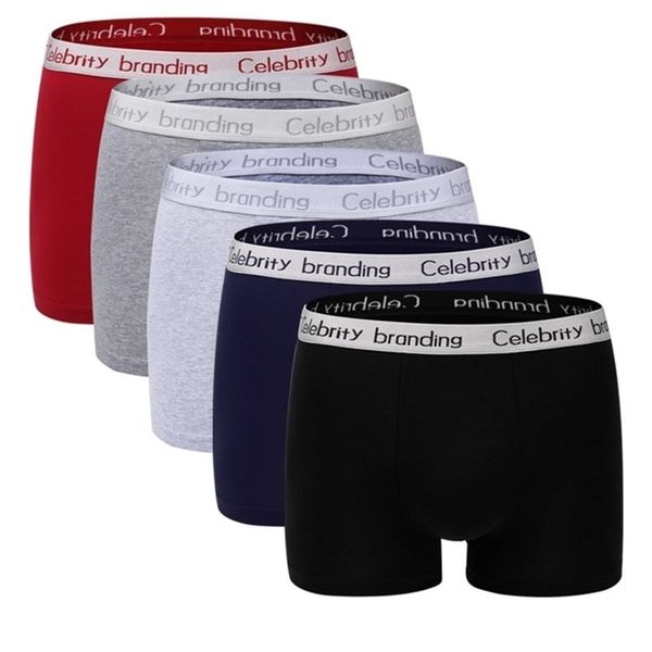 

langsha boxer shorts mens lot underwear soft boxers cotton boxer men solid boxer plus size comfort mens underwear branding lj200922, Black;white