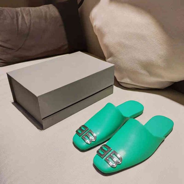 

dress shoes bb paris style flat bottom slippers wear spring and summer baotou metal muller shoes, women's sals black half saucers
