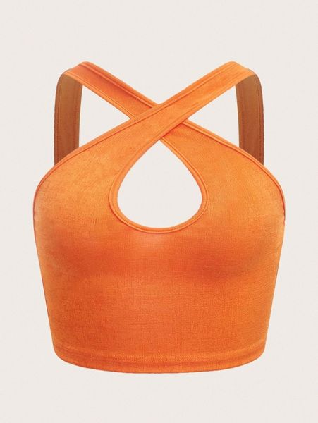 

cut out wrap cross cami k6h3#, White