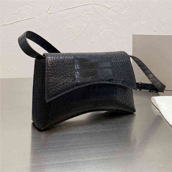 

shoulder handbag half moon bags lady crossbody purse metallic totes hasp plain chain letters alligator crocodile wallet women luxury bag zrc
