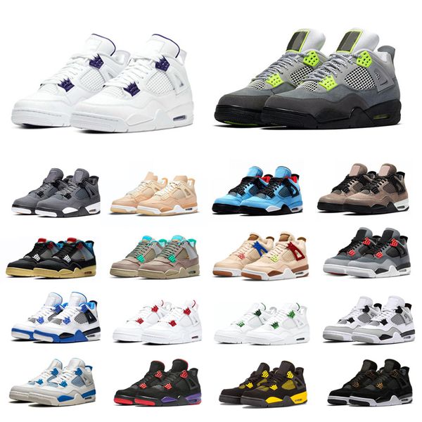

designer men women basketball shoes 4s 4 university blue white oreo black cat fire red motosports royalty jogging mens trainers sports sneak