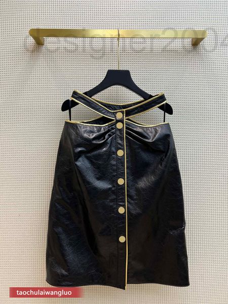 

skirts designer cb39710 shenzhen nanyou design sense hollow high waist leather half skirt sweet cool lacquer bag buttock middle end 8b6g, Black