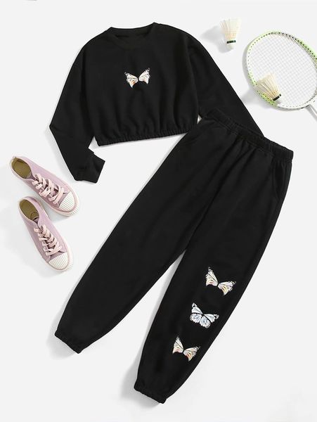 

girls pullover & sweatpants she, White