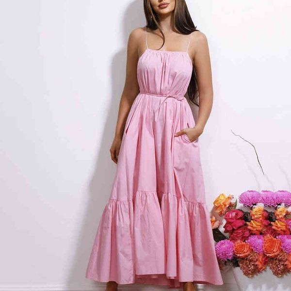 

prom luxury designer women's dresses 2022 spring summer women's suspender, strapl dresses, open back and waist, solid color loose, Black