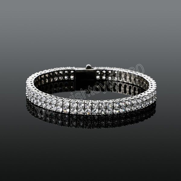 

3 mm 2 row cubic zirconia tennis chain bracelet with new spring clasp bling iced out cz jewelry gift for women, Black
