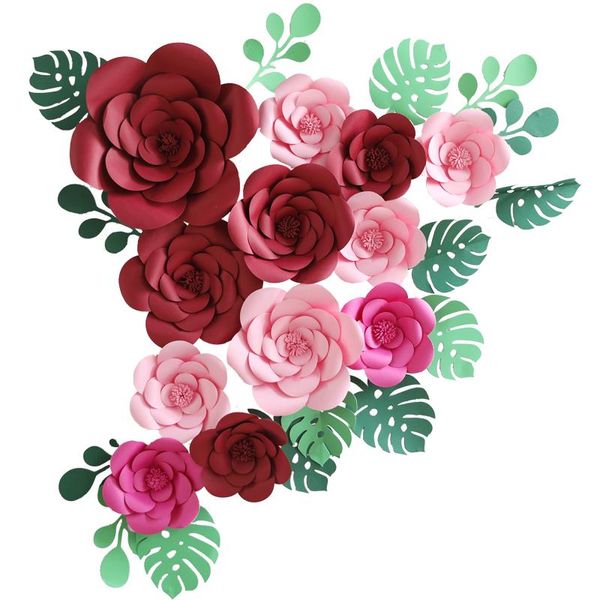 Decorazione per feste Grande Simulazione Cartone Carta Rose Show Wedding Background Event Stage FlowerParty