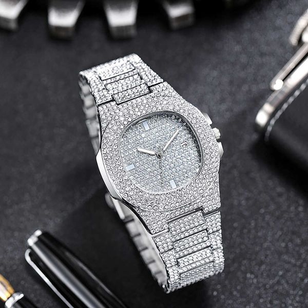

2022 ladies wrist watches dress gold watch women crystal diamond watches stainless steel silver clock women, Slivery;brown