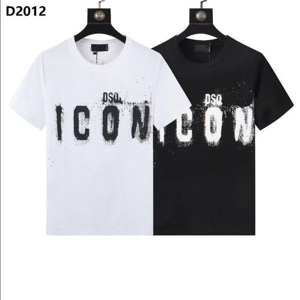 

dsq men's t-shirts designer print letter men tees paris cotton polos man women clothing fashion brand t shirt d2012, White;black