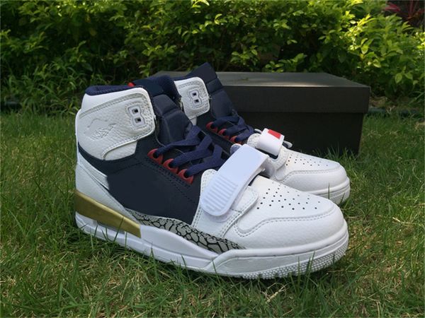 

authentic legacy 312 basketball shoes av3922-101 white/midnight navy-varsity red men sneakers with original box 2022